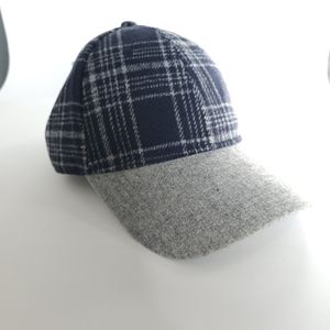 QUAGGA Green Label Hat Cap Strap Back Women's Grey Plaid Wool Blend
